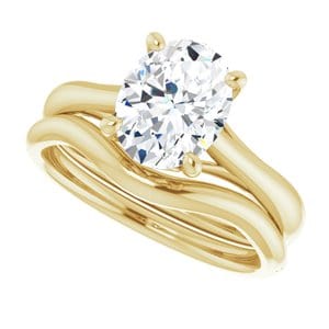 Rings 14K Yellow 9x7 mm Oval Solitaire Engagement Ring Mounting