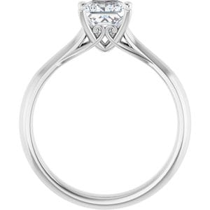 Rings 14K White 5.5 mm Square Solitaire Engagement Ring Mounting