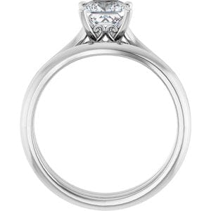 Rings 14K White 5.5 mm Square Solitaire Engagement Ring Mounting