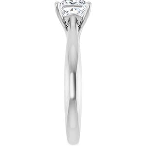 Rings 14K White 5.5 mm Square Solitaire Engagement Ring Mounting