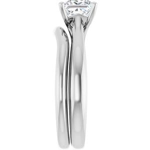 Rings 14K White 5.5 mm Square Solitaire Engagement Ring Mounting