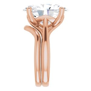 Rings 14K Rose 16x12 mm Oval Solitaire Engagement Ring Mounting