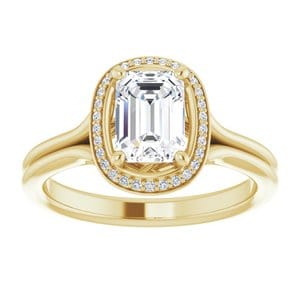 Rings 14K Yellow 7x5 mm Emerald Engagement Ring Mounting