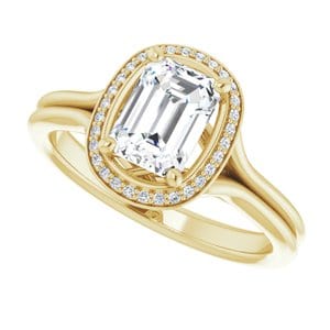 Rings 14K Yellow 7x5 mm Emerald Engagement Ring Mounting