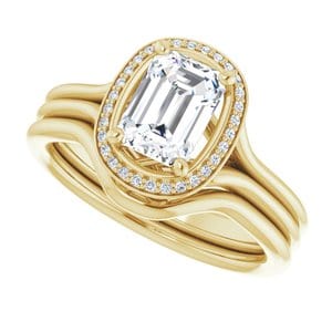 Rings 14K Yellow 7x5 mm Emerald Engagement Ring Mounting