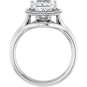 Rings 14K White 7 mm Square Engagement Ring Mounting
