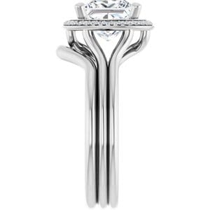 Rings 14K White 7 mm Square Engagement Ring Mounting