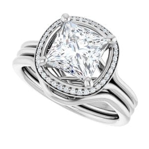Rings 14K White 7 mm Square Engagement Ring Mounting
