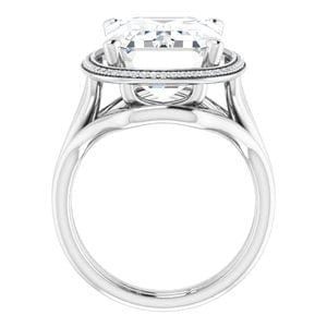 Rings 14K White 15x11 mm Emerald Engagement Ring Mounting