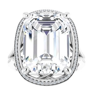 Rings 14K White 15x11 mm Emerald Engagement Ring Mounting