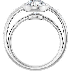 Rings 14K White 8.2 mm Round Engagement Ring Mounting