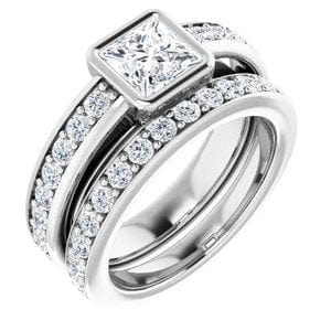 Rings 14K White 5.5x5.5 mm Square Engagement Ring Mounting
