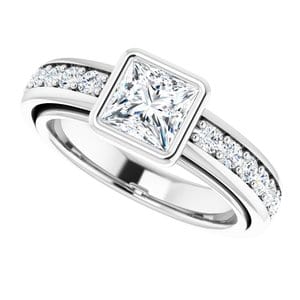 Rings 14K White 5.5x5.5 mm Square Engagement Ring Mounting