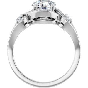 Rings 14K White 7 mm Round Engagement Ring Mounting
