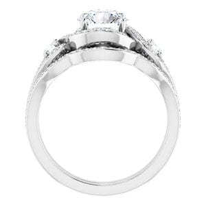 Rings 14K White 7 mm Round Engagement Ring Mounting