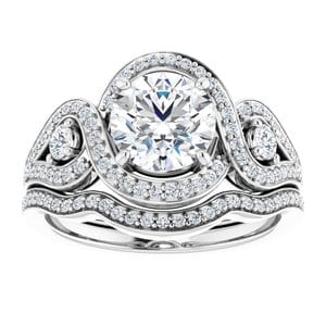 Rings 14K White 7 mm Round Engagement Ring Mounting
