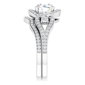 Rings 14K White 7 mm Round Engagement Ring Mounting