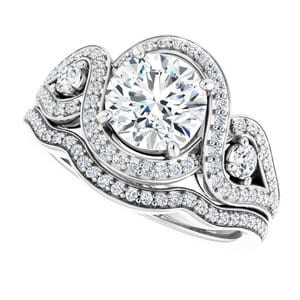 Rings 14K White 7 mm Round Engagement Ring Mounting