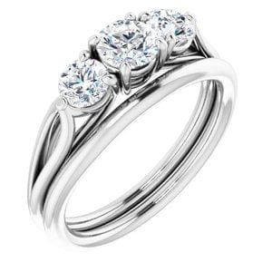 Rings 14K White 4.8 mm Round Engagement Ring Mounting