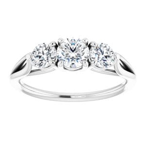 Rings 14K White 4.8 mm Round Engagement Ring Mounting