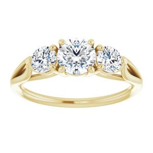 Rings 14K Yellow 5.5 mm Round Engagement Ring Mounting