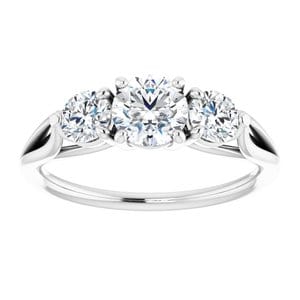 Rings Platinum 5.5 mm Round Engagement Ring Mounting