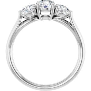 Rings 14K White 5.2 mm Round Engagement Ring Mounting