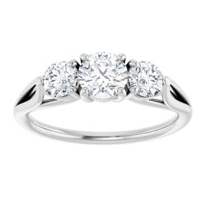 Rings 14K White 5.2 mm Round Engagement Ring Mounting