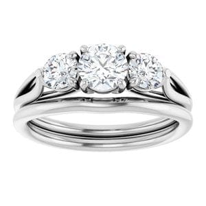 Rings 14K White 5.2 mm Round Engagement Ring Mounting