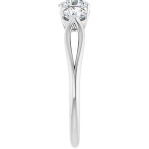 Rings 14K White 5.2 mm Round Engagement Ring Mounting