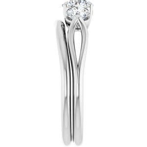 Rings 14K White 5.2 mm Round Engagement Ring Mounting