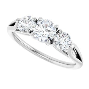 Rings 14K White 5.2 mm Round Engagement Ring Mounting