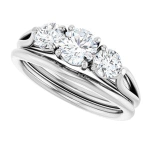 Rings 14K White 5.2 mm Round Engagement Ring Mounting