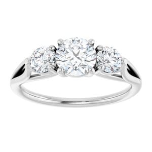 Rings 14K White 5.8 mm Round Engagement Ring Mounting