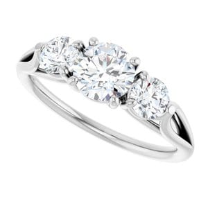Rings 14K White 5.8 mm Round Engagement Ring Mounting