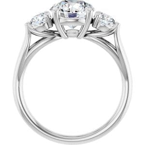 Rings 14K White 8 mm Round Engagement Ring Mounting