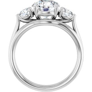 Rings 14K White 8 mm Round Engagement Ring Mounting