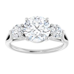 Rings 14K White 8 mm Round Engagement Ring Mounting