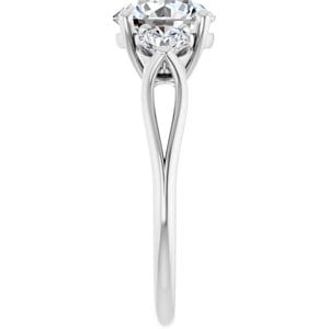 Rings 14K White 8 mm Round Engagement Ring Mounting