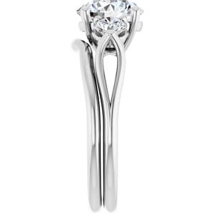 Rings 14K White 8 mm Round Engagement Ring Mounting