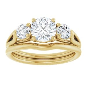 Rings 14K Yellow 6.5 mm Round Engagement Ring Mounting
