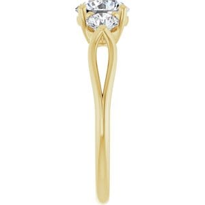 Rings 14K Yellow 6.5 mm Round Engagement Ring Mounting