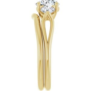 Rings 14K Yellow 6.5 mm Round Engagement Ring Mounting