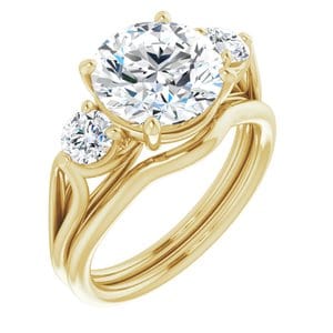Rings 14K Yellow 9.4 mm Round Engagement Ring Mounting