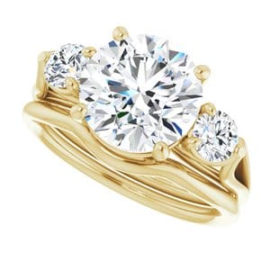 Rings 14K Yellow 9.4 mm Round Engagement Ring Mounting