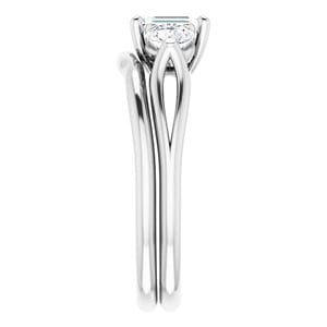 Rings 14K White 6x4 mm Emerald Engagement Ring Mounting