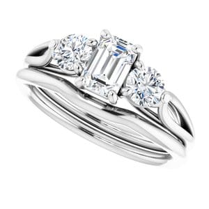 Rings 14K White 6x4 mm Emerald Engagement Ring Mounting