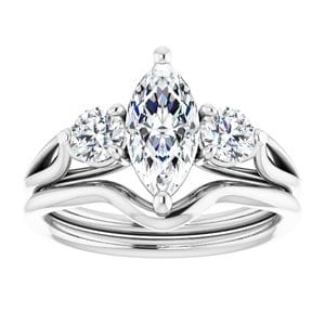 Rings 14K White 10x5 mm Marquise Engagement Ring Mounting
