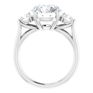 Rings 14K White 10 mm Round Engagement Ring Mounting