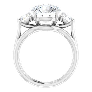 Rings 14K White 10 mm Round Engagement Ring Mounting